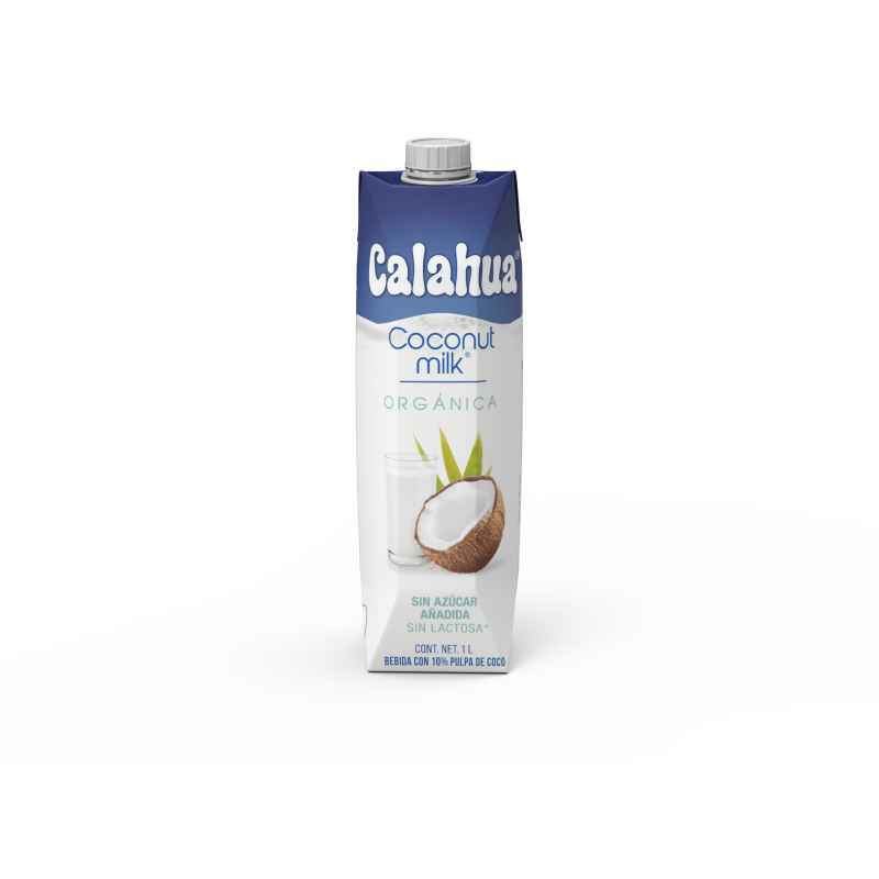 Coconut Milk Orgánica Calahua Alimento Líquido de Coco sin azúcar ni lactosa 1lt