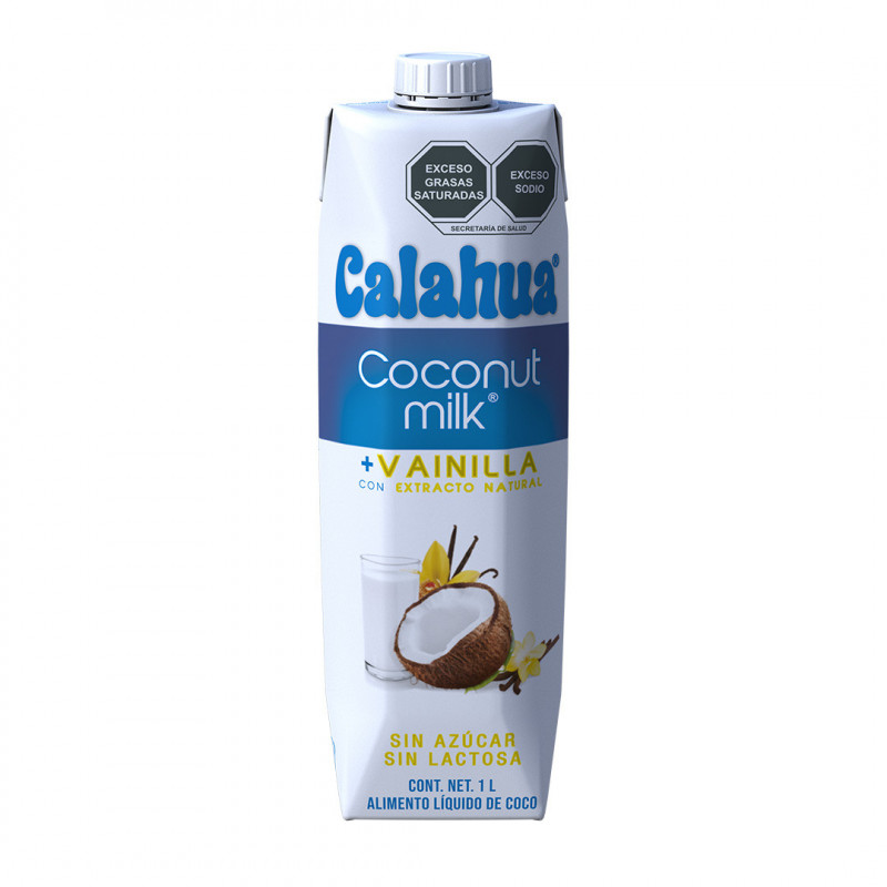 Coconut Milk con Extracto de Vainilla Calahua Bebida con 10% Pulpa de Coco / Caja de 6 piezas