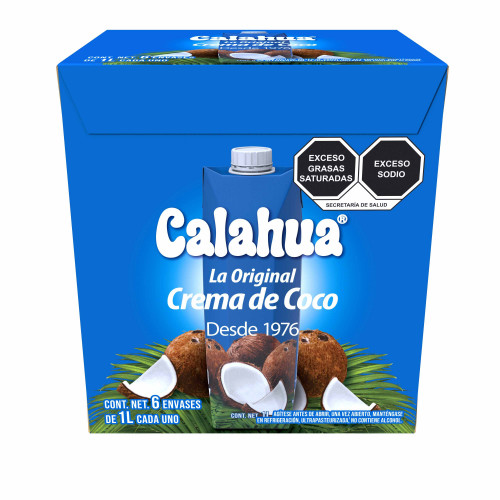 Crema de Coco La Original Calahua 2 litros Garrafa caja 6 piezas