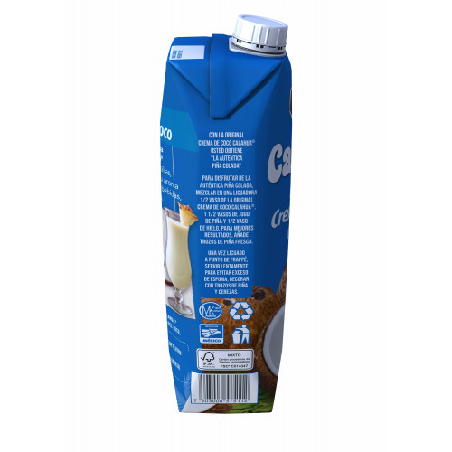 Crema de Coco La Original Calahua 2 litros Garrafa caja 6 piezas