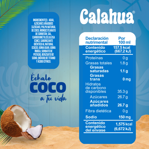 La Original Crema de Coco Calahua 1 litro/ Caja de 6 piezas