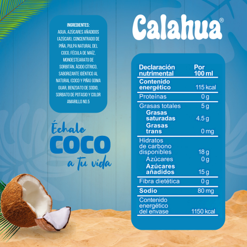 Piña Colada Calahua Lata 380 mililitros charola 24 piezas