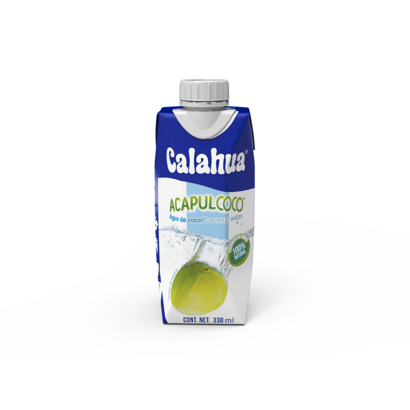 Agua de Coco Natural Acapulcoco Calahua 330 ml / Caja de 12 piezas