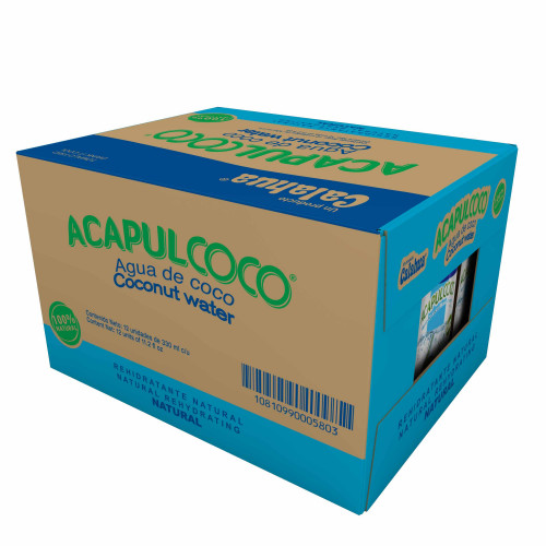 Agua de Coco Natural Acapulcoco Calahua 330 ml / Caja de 12 piezas